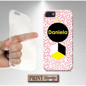 Cover - 'personalizzata NOME memphis style 2' ASTRATTO colori GEOMETRICO PERSONALIZZATA con NOME SAMSUNG