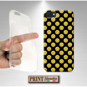 Cover - 'SMILEY PATTERN' EMOJI pattern carino DARK divertente SAMSUNG