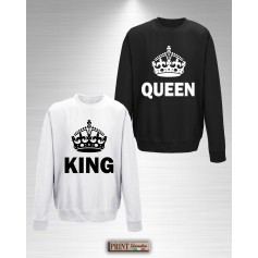 Felpa - KING QUEEN - Idea regalo - San Valentino