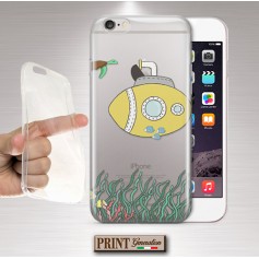 Cover - 'SUBMARINE DOODLE' TRASPARENTE sommergibile carino oceano tartaruga pesci ASUS ZENFONE