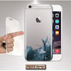 Cover - 'balena 1' TRASPARENTE mare OCEANO azzurro IPHONE