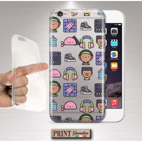 Cover - 'STREETLIFE ELEMENTS pattern' urbano colori TRASPARENTE elementi hip hop SAMSUNG