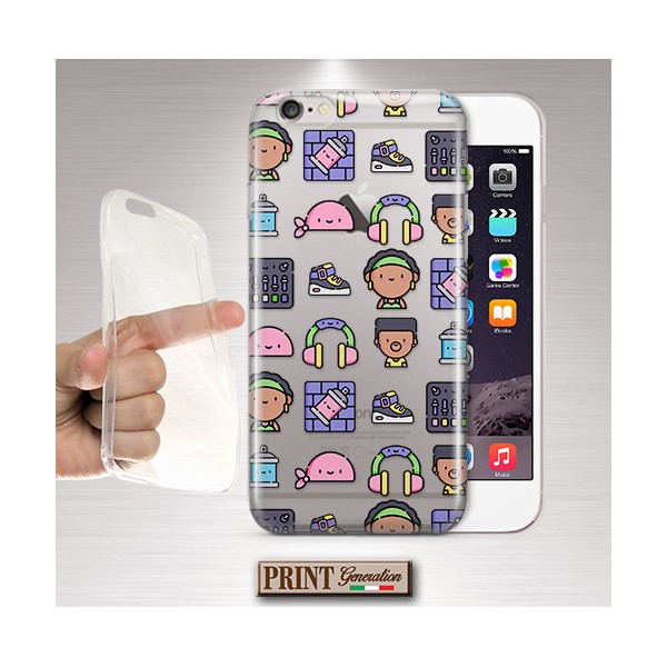 Cover - 'STREETLIFE ELEMENTS pattern' urbano colori TRASPARENTE elementi hip hop SAMSUNG