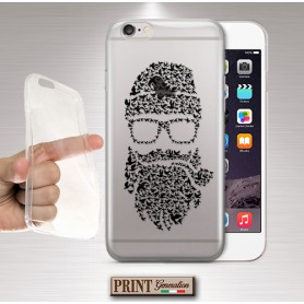 Cover - 'HIPSTER birds beard' TRASPARENTE uccelli barba occhiali SAMSUNG