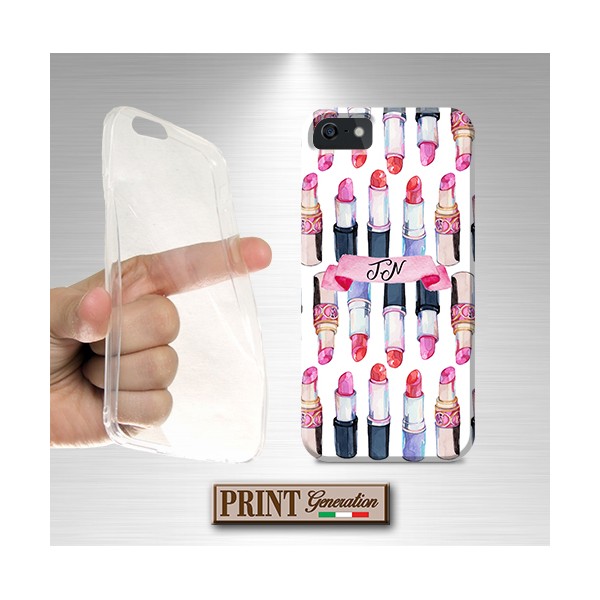 Cover - 'ROSETTO iniziali' personalizzato rosetto trucco carino iniziali donna SAMSUNG