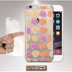 Cover - 'peachy palette flowers trasp' TRASPARENTE fiori rosa carino SAMSUNG