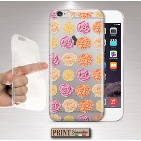 Cover - 'peachy palette flowers trasp' TRASPARENTE fiori rosa carino ASUS ZENFONE