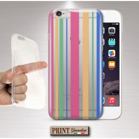 Cover - 'STRIPES PATTERN' TRASPARENTE strisce colori  SAMSUNG