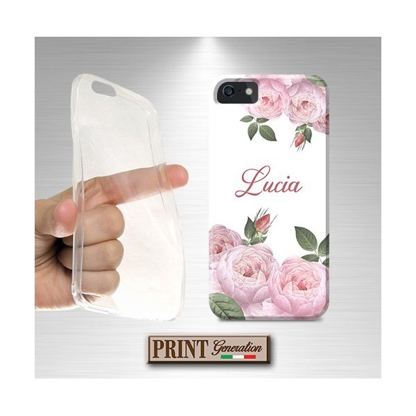 Cover - 'ROSES PERSONALIZZATO NOME' ROSA fiori DELICATO EFFETTO ACQUERELLO PERSONALIZZATA con nome Oppo