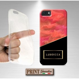 Cover Personalizzata nome oro dipinto rosso nero Oppo