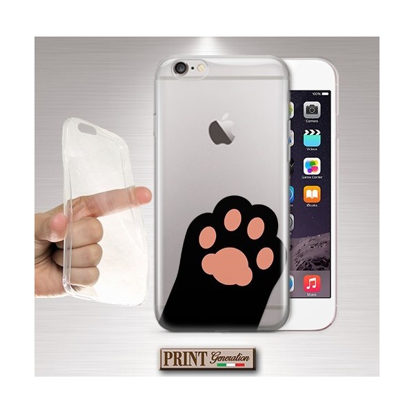 Cover - 'CAT PAW trasp' gatto carino trasparente minismalista zampa Oppo