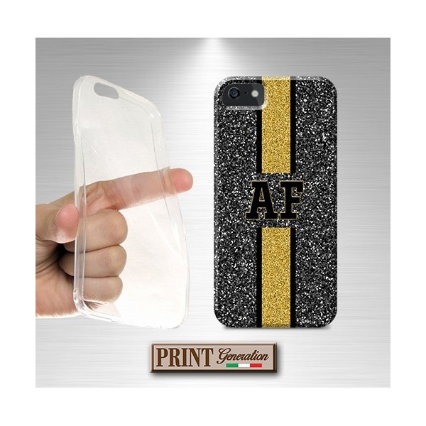 Cover stampata Personalizzata monogramma chic oro effetto glitter Oppo