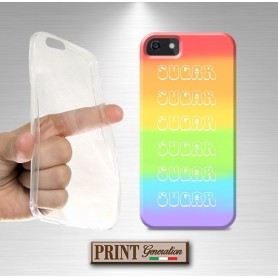 Cover - 'SUGAR SUGAR tie dye rainbow' ARCOBALENO CARINO COLORI musica 70S HIPPIE Oppo