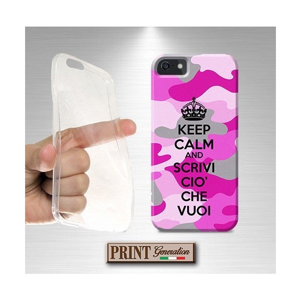 Cover Personalizzata - KEEP CALM MIMETICA ROSA - Oppo