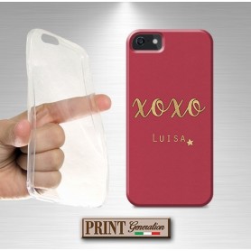 Cover Personalizzata nome xoxo oro rosso stella Oppo