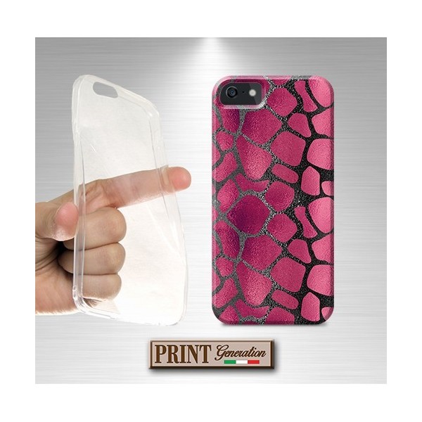 Cover stampata serpente fucsia nero effetto glitter Oppo