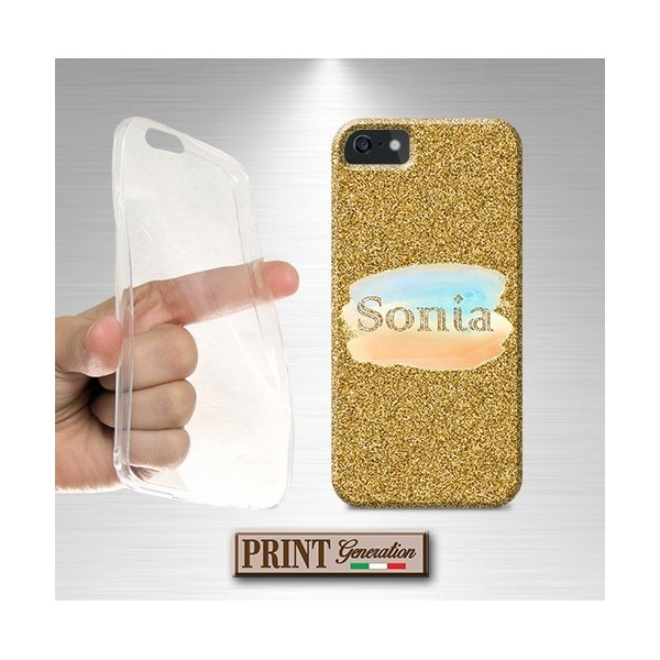 Cover stampata personalizzata nome oro macchia effetto glitter Oppo