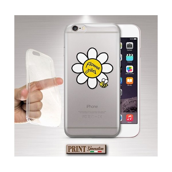 Cover - 'FLOWER CHILD trasp' FIORI DAISY TUMBLR TRASPARENTE API CARINO Oppo