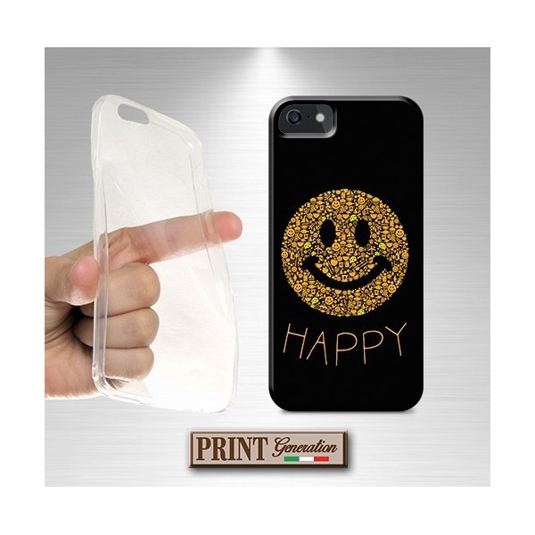 Cover - 'HAPPY' smiley elementi dark carino emoji sorriso Oppo