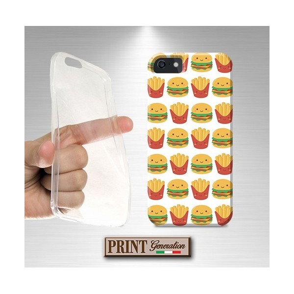 Cover - 'BURGERS AND FRIES cute pattern' CARINO PATATINE BURGER CUTE Oppo