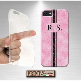 Cover Personalizzata - MONOGRAMMA INIZIALI NOME - ROSA GLITTER - Oppo