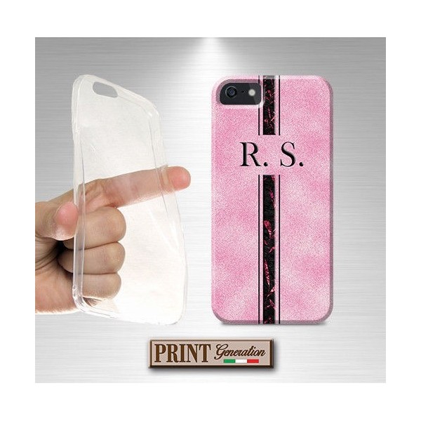 Cover Personalizzata - MONOGRAMMA INIZIALI NOME - ROSA GLITTER - Oppo