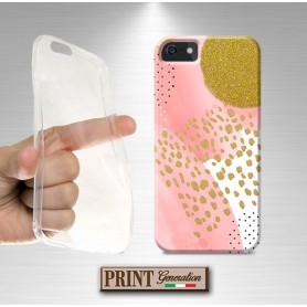 Cover stampata Fiore dorato rosa effetto glitter Oppo