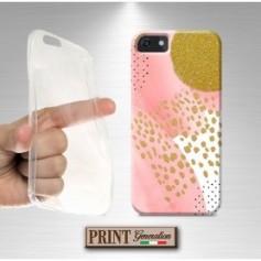 Cover stampata Fiore dorato rosa effetto glitter Oppo