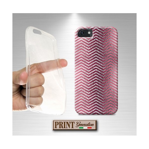 Cover stampata effetto Glitter rosa argento VIVO