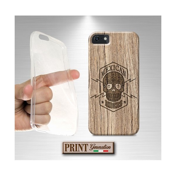 Cover stampata RIDER SKULL LEGNO effetto VIVO