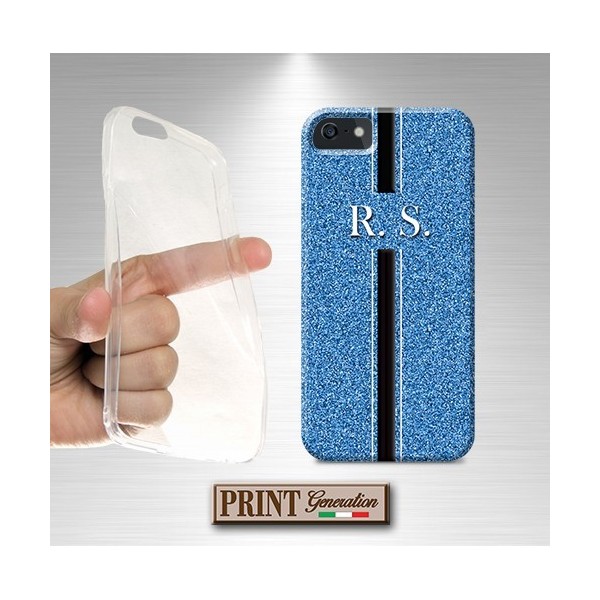 Cover stampata Personalizzata glitterata azzurro effetto strass VIVO