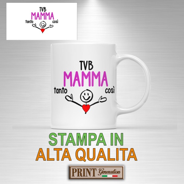 Tazza stampa alta qualità tvb mamma famiglia regalo sorpresa festa