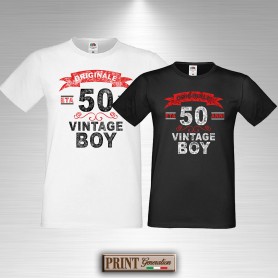 T-Shirt PERSONALIZZATA 50 compleanno ANNO vintage boy età anni regalo sorpresa