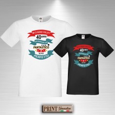 T-Shirt 40 compleanno PERSONALIZZABILE fantastico e perfetto ironica divertente